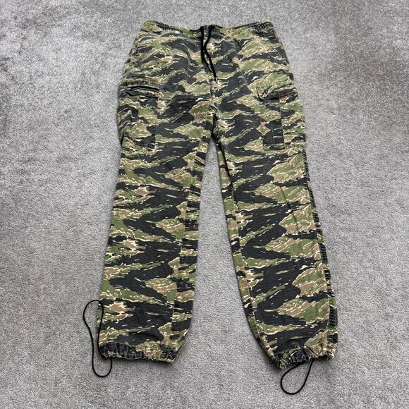 HUF Other - HUF Tiger Striped Camo Cargo Pants Mens Medium Green 100% Cotton Pull On Outdoor